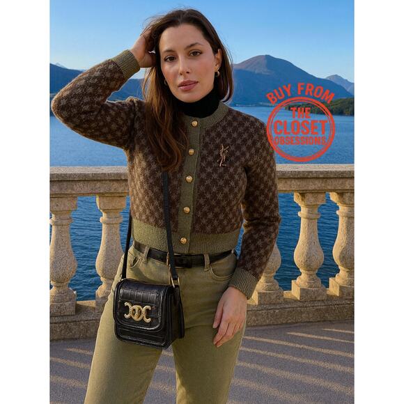 ZARA Rare Wool-Blend Knit Cardigan NWT – Gold Button Jacket – Size L - Picture 4 of 16